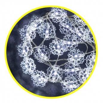 Гирлянда NAVIGATOR NGF-DM001-20СW-2AA-белые снежинки Гирлянда NAVIGATOR NGF-DM001-20СW-2AA-белые снежинки