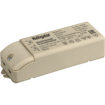 Трансформатор электронный NAVIGATOR 105w 12v с защитой