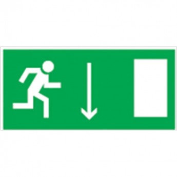 Аварийные наклейки NAVIGATOR серии NL "Направление к эвакуационному выходу вниз" NL-100x200W-E09