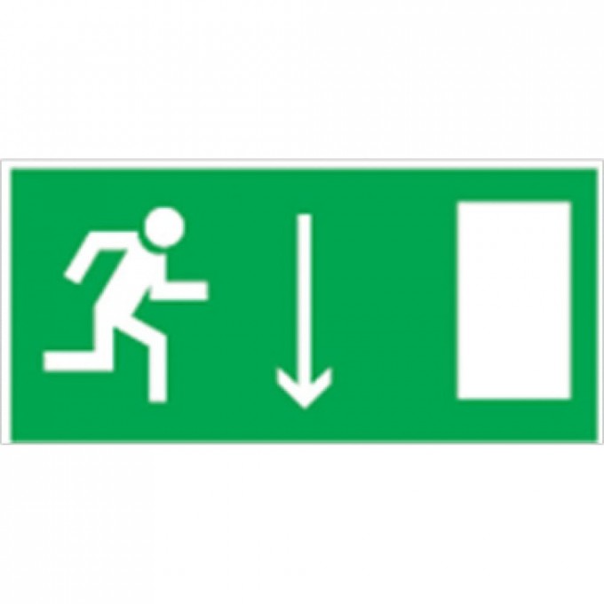 Аварийные наклейки NAVIGATOR серии NL "Направление к эвакуационному выходу вниз" NL-100x200W-E09