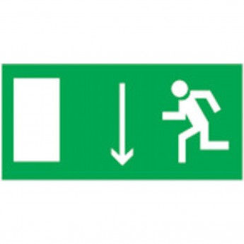 Аварийные наклейки NAVIGATOR серии NL "Направление к эвакуационному выходу вниз" NL-100x200W-E10