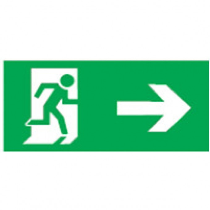 Аварийная наклейка NAVIGATOR серии "Направление к эвакуационному выходу направо" NL-100x200W-E35