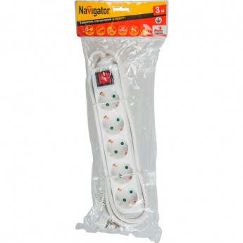 Бытовой удлинитель NAVIGATOR серии NPE-S (ESC) NPE-S-05-300-ESC-3x0.75 Бытовой удлинитель NAVIGATOR серии NPE-S (ESC) NPE-S-05-300-ESC-3x0.75