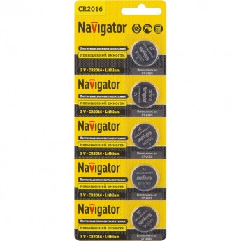 Батарейки NAVIGATOR серии NBT-CR2016-BP5 литиевые Батарейки NAVIGATOR серии NBT-CR2016-BP5 литиевые