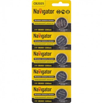 Батарейки NAVIGATOR серии NBT-CR2025-BP5 литиевые Батарейки NAVIGATOR серии NBT-CR2025-BP5 литиевые