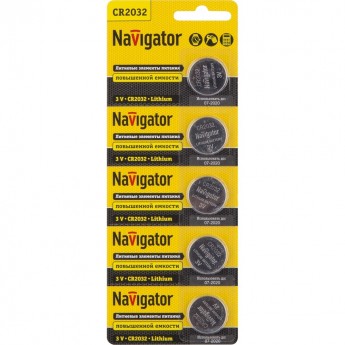 Батарейки NAVIGATOR серии NBT-CR2032-BP5 литиевые Батарейки NAVIGATOR серии NBT-CR2032-BP5 литиевые
