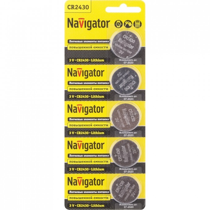 Батарейки NAVIGATOR серии литиевые NBT-CR2430-BP5