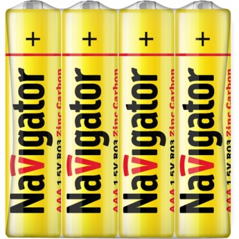 Батарейки NAVIGATOR серии NBT-NS-R03-SH4 солевые Батарейки NAVIGATOR серии NBT-NS-R03-SH4 солевые