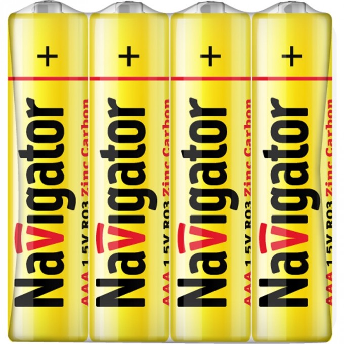 Батарейки NAVIGATOR серии солевые NBT-NS-R03-SH4