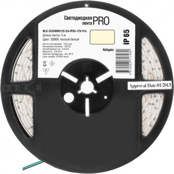 Светодиодная лента NAVIGATOR серии NLS-3528WW120-9.6-IP65-12V-PRO R5