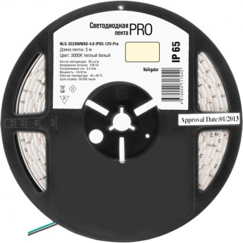 Светодиодная лента NAVIGATOR серии NLS-3528WW60-4.8-IP65-12V-PRO R5