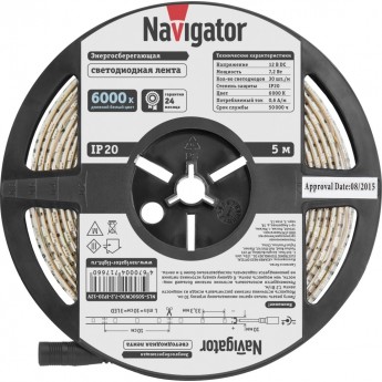 Светодиодная лента NAVIGATOR серии NLS-5050CW30-7.2-IP20-12V-PRO R5 Светодиодная лента NAVIGATOR серии NLS-5050CW30-7.2-IP20-12V-PRO R5