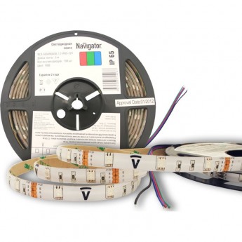 Светодиодная лента NAVIGATOR серии NLS-5050RGB30-7.2-IP65-12V R5 Светодиодная лента NAVIGATOR серии NLS-5050RGB30-7.2-IP65-12V R5