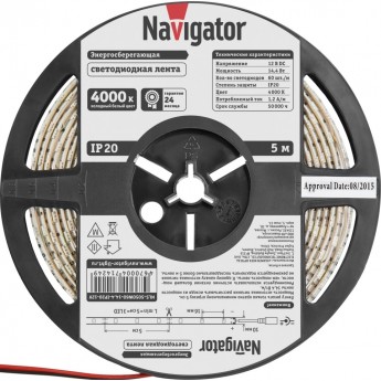 Светодиодная лента NAVIGATOR серии NLS-5050WW60-14.4-IP20-12V-PRO R5
