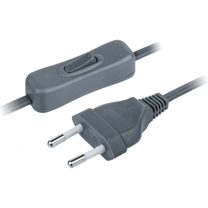 Шнур сетевой NAVIGATOR с выключателем серии серый NPS-FS-170-2x0.5-GR 1.7M