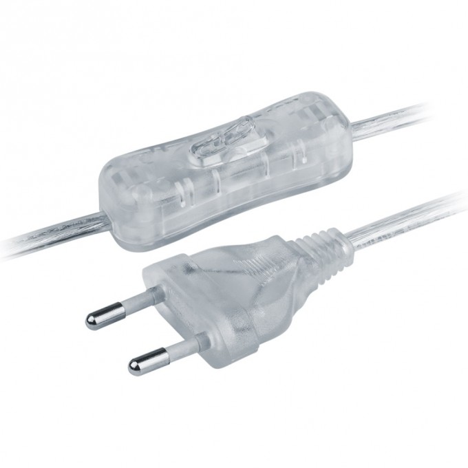 Шнур сетевой NAVIGATOR с выключателем серии прозрачный NPS-FS-170-2x0.5-TR 1.7M